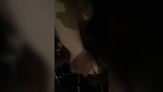 A naked 20-year-old Russian woman sucks off her lover's cock, who takes pictures of her on her smartphone