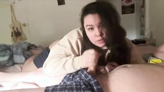 Compilation of fat girls sucking off lovers' cocks in front of the cameras